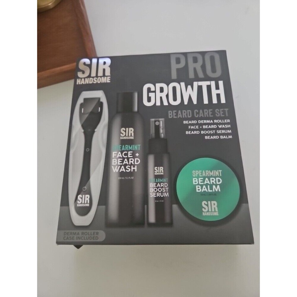 SIR HANDSOME Pro Growth SetFace+ Beard Wash Health Kit with Roller,Serum & Balm